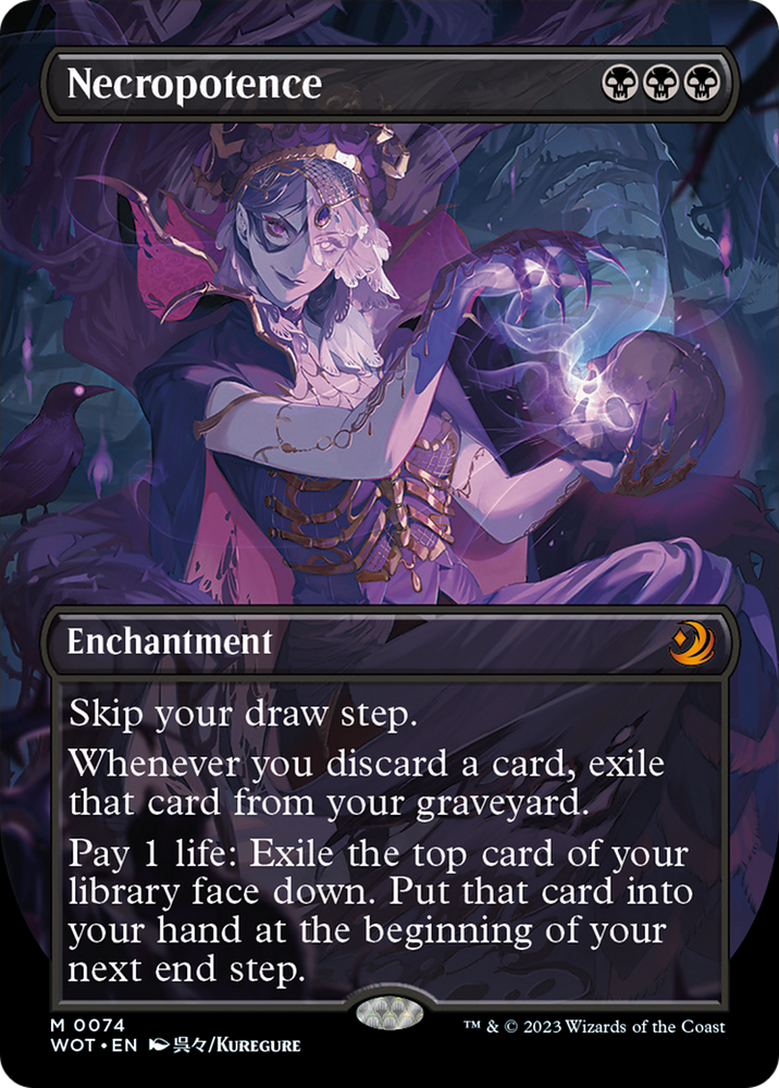Necropotence (Anime Borderless) [Wilds of Eldraine: Enchanting Tales] Magic: The Gathering