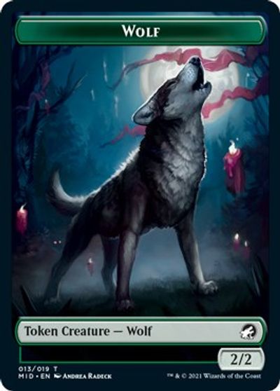 Rhino // Wolf Double-Sided Token [Innistrad: Midnight Hunt Commander Tokens] Magic: The Gathering
