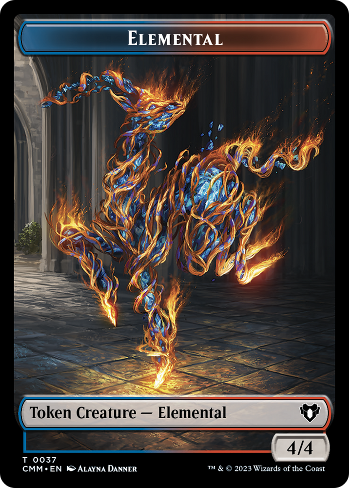 Spirit (0010) // Elemental (0037) Double-Sided Token [Commander Masters Tokens] Magic: The Gathering