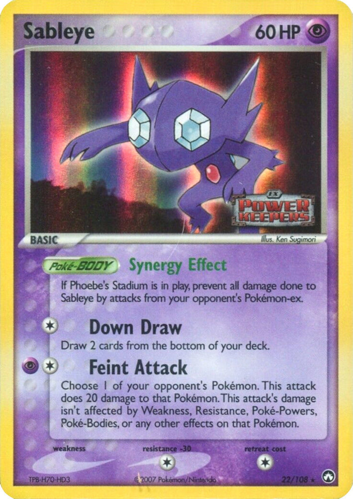 Sableye (22/108) (Stamped) [EX: Power Keepers] Pokémon