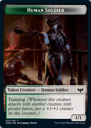 Zombie (008) // Human Soldier Double-Sided Token [Innistrad: Crimson Vow Tokens] Magic: The Gathering