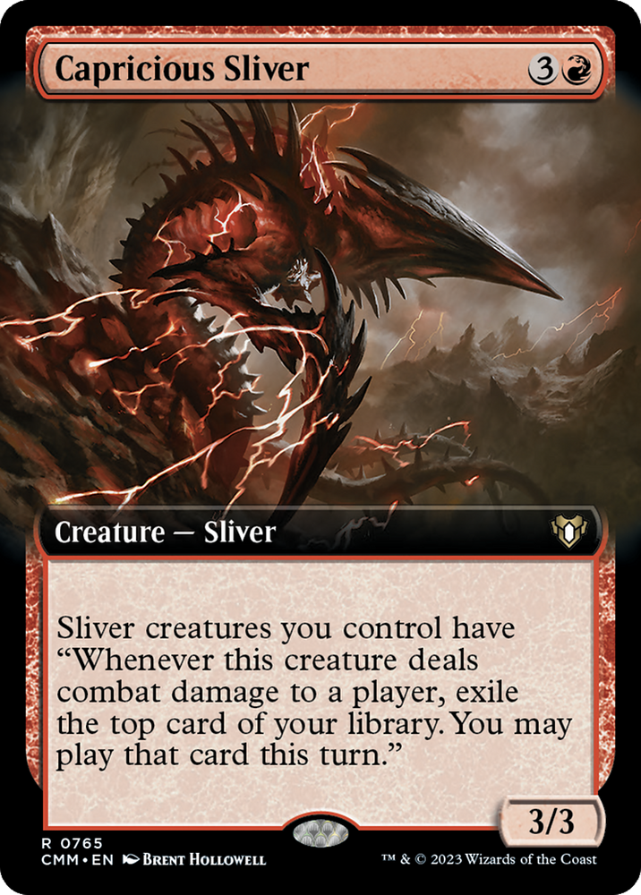 Capricious Sliver (Extended Art) [Commander Masters] Magic: The Gathering