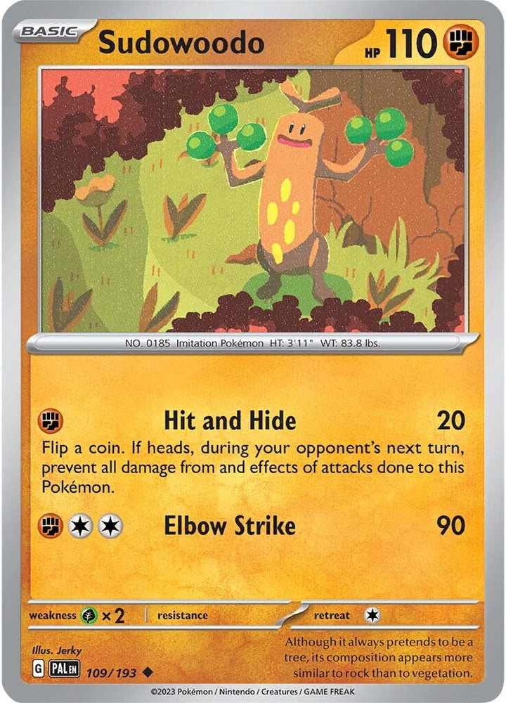 Sudowoodo (109/193) [Scarlet & Violet: Paldea Evolved] Pokémon