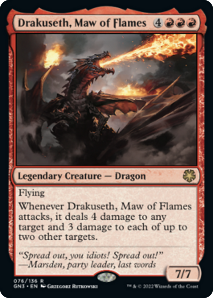 Drakuseth, Maw of Flames [Game Night: Free-for-All] Magic: The Gathering