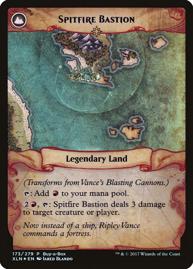 Vance's Blasting Cannons // Spitfire Bastion (Buy-A-Box) [Ixalan Treasure Chest] Magic: The Gathering