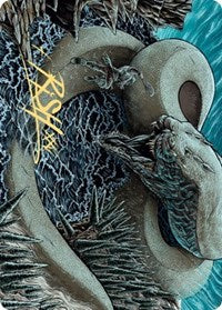 Koma, Cosmos Serpent 2 Art Card (Gold-Stamped Signature) [Kaldheim Art Series] Magic: The Gathering