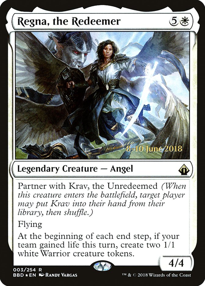 Regna, the Redeemer [Battlebond Prerelease Promos] Magic: The Gathering