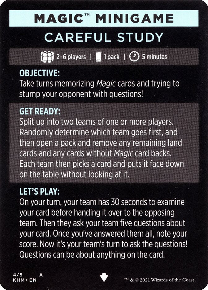 Careful Study (Magic Minigame) [Kaldheim Minigame] Magic: The Gathering