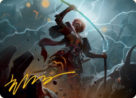 Raiyuu, Storm's Edge Art Card (Gold-Stamped Signature) [Kamigawa: Neon Dynasty Art Series] Magic: The Gathering