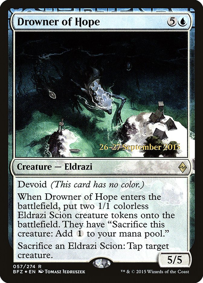 Drowner of Hope [Battle for Zendikar Prerelease Promos] Magic: The Gathering