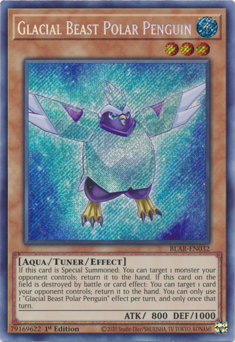 Glacial Beast Polar Penguin [BLAR-EN032] Secret Rare - Yugioh Cards For Your TCG Needs!