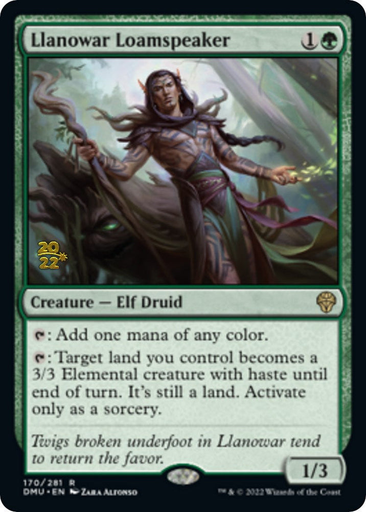Llanowar Loamspeaker [Dominaria United Prerelease Promos] Magic: The Gathering