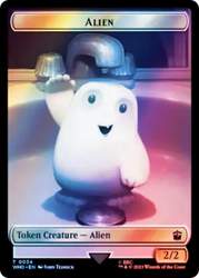 Alien // Alien Salamander Double-Sided Token (Surge Foil) [Doctor Who Tokens] Magic: The Gathering