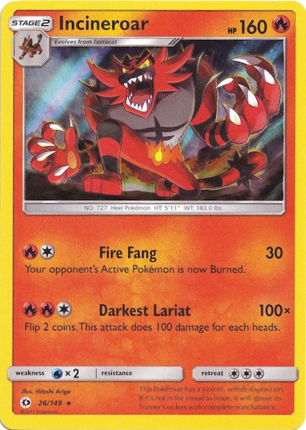 Incineroar (26/149) (Water Web Holo) [Sun & Moon: Base Set] Pokémon