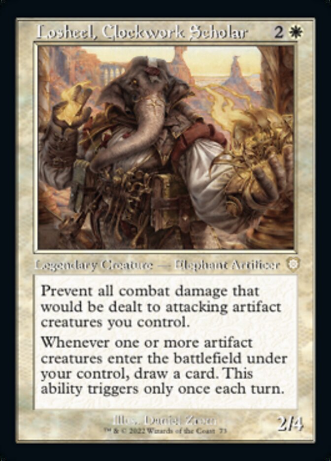 Losheel, Clockwork Scholar (Retro) [The Brothers' War Commander] Magic: The Gathering