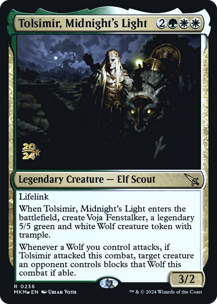 Tolsimir, Midnight's Light [Murders at Karlov Manor Prerelease Promos] Magic: The Gathering