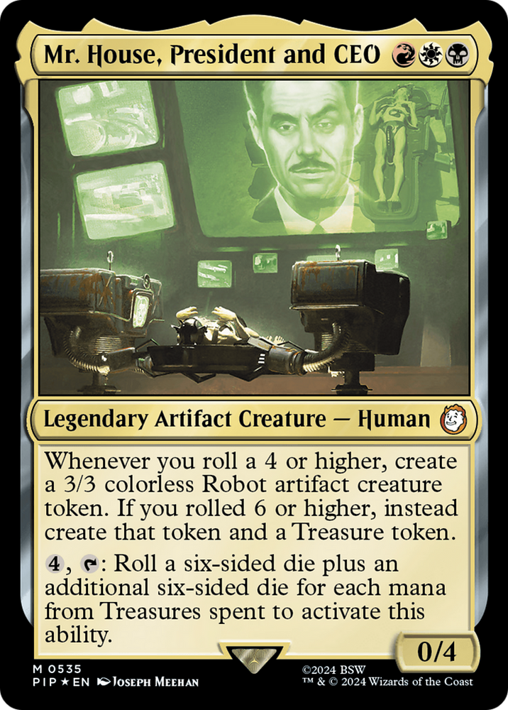 Mr. House, President and CEO (Surge Foil) [Fallout] Magic: The Gathering