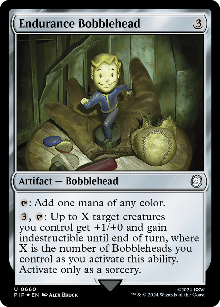 Endurance Bobblehead (Surge Foil) [Fallout] Magic: The Gathering