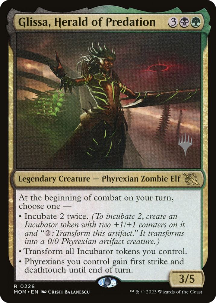 Glissa, Herald of Predation (Promo Pack) [March of the Machine Promos] Magic: The Gathering