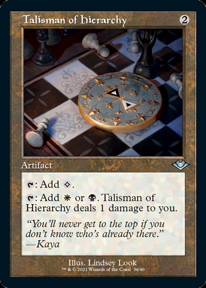Talisman of Hierarchy (Retro Foil Etched) [Modern Horizons] Magic: The Gathering
