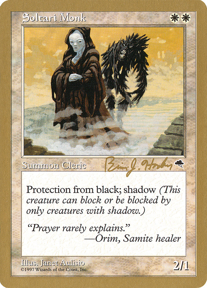 Soltari Monk (Brian Hacker) [World Championship Decks 1998] Magic: The Gathering