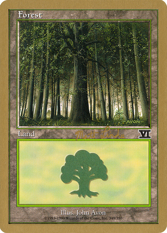 Forest (ml349) (Matt Linde) [World Championship Decks 1999] Magic: The Gathering