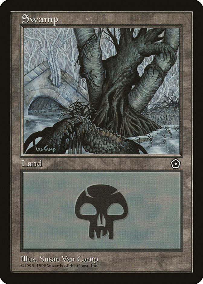Swamp (White Signature on Left) [Portal Second Age] Magic: The Gathering