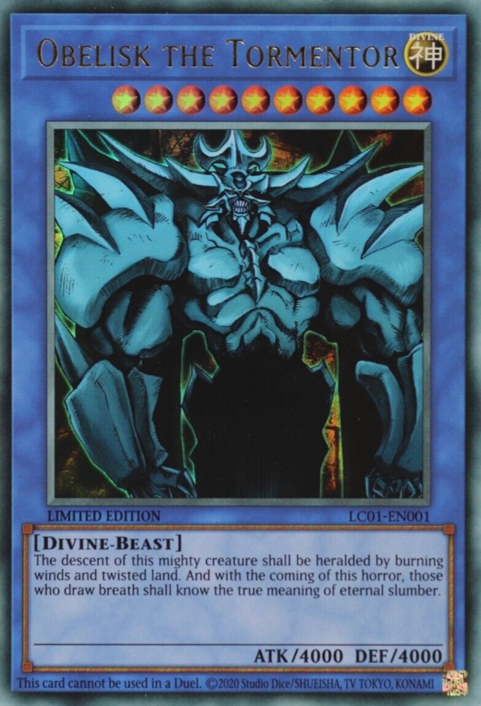 Obelisk the Tormentor (25th Anniversary) [LC01-EN001] Ultra Rare - Yugioh Cards For Your TCG Needs!