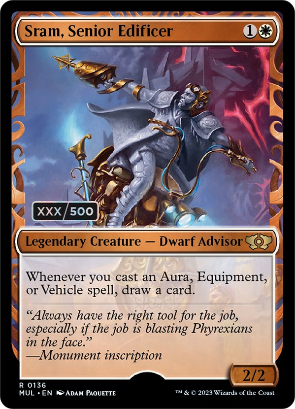 Sram, Senior Edificer (Serialized) [Multiverse Legends] Magic: The Gathering