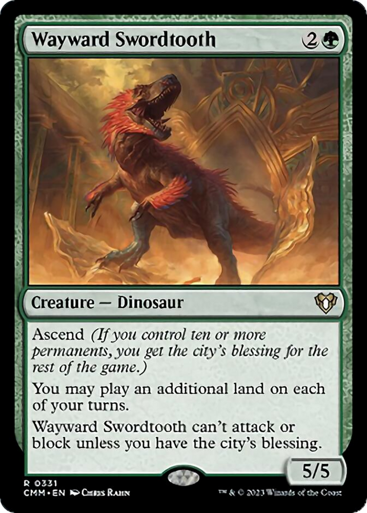 Wayward Swordtooth [Commander Masters] Magic: The Gathering