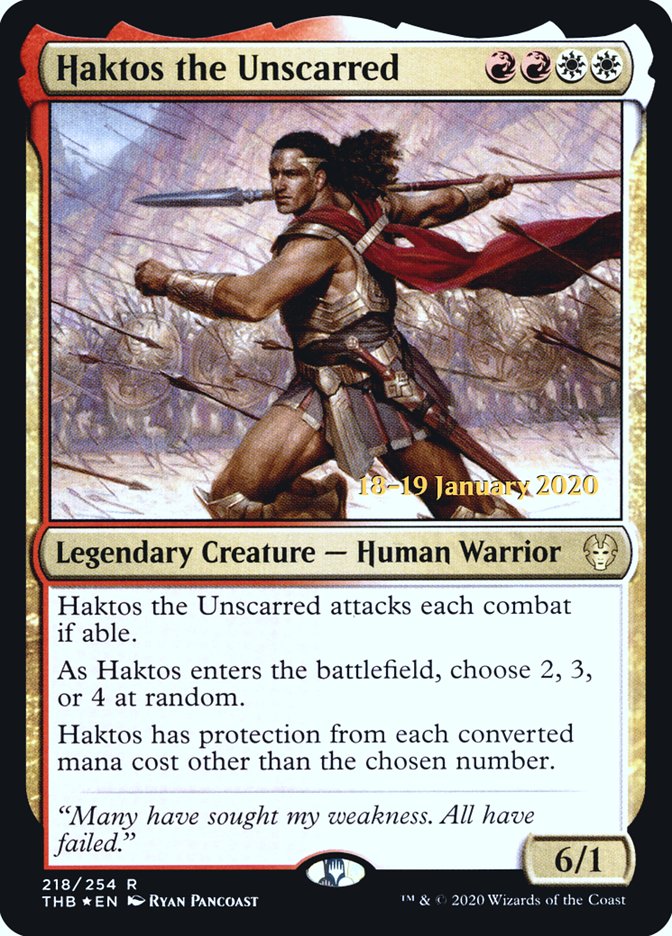 Haktos the Unscarred [Theros Beyond Death Prerelease Promos] Magic: The Gathering
