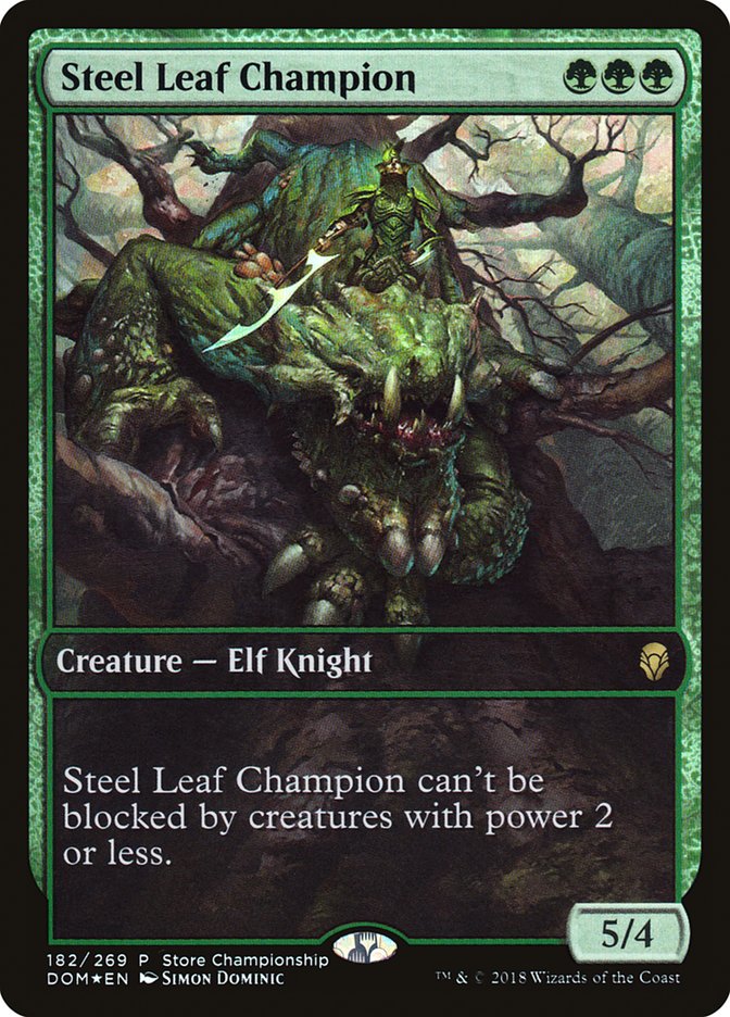 Steel Leaf Champion (Store Championship) (Full Art) [Dominaria Promos] Magic: The Gathering