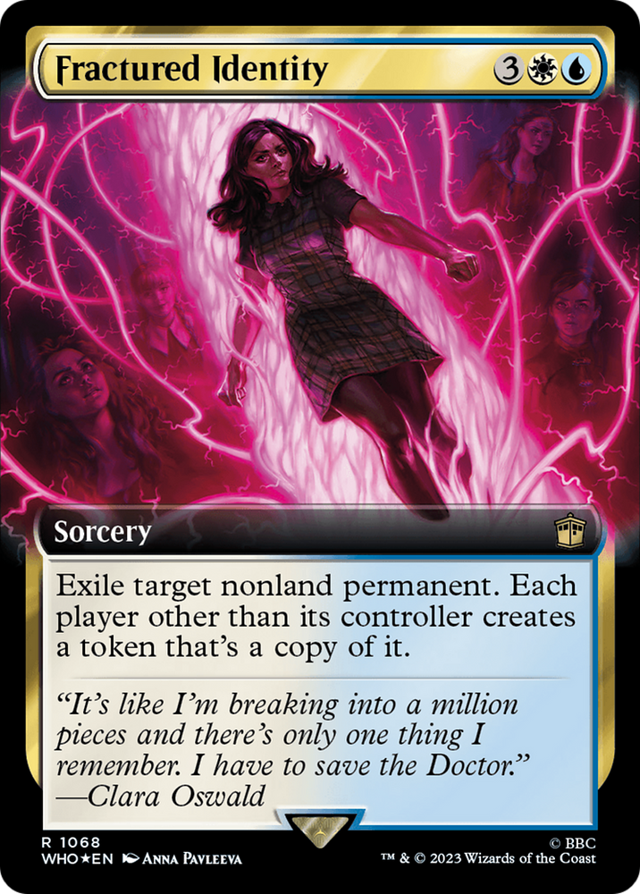 Fractured Identity (Extended Art) (Surge Foil) [Doctor Who] Magic: The Gathering