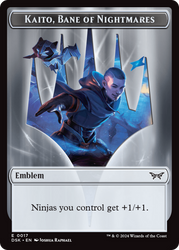 Emblem - Kaito, Bane of Nightmares // Gremlin Double-Sided Token [Duskmourn: House of Horror Tokens] Magic: The Gathering