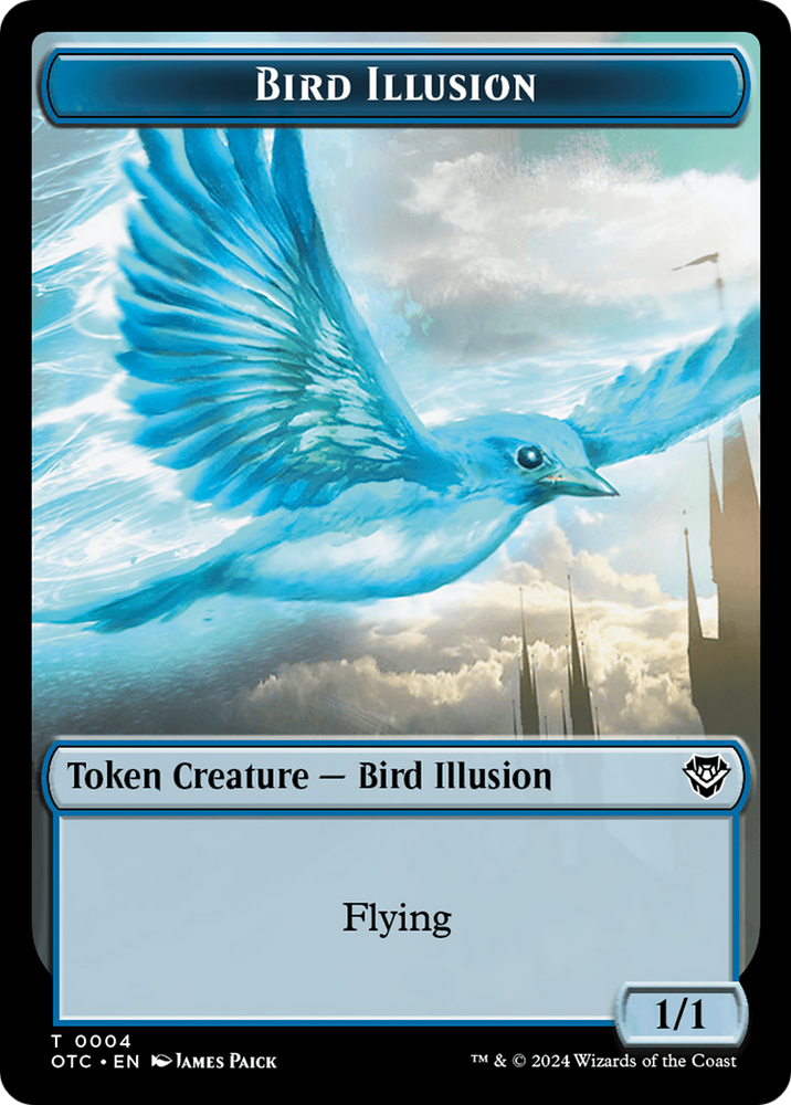 Dragon Elemental // Bird Illusion Double-Sided Token [Outlaws of Thunder Junction Commander Tokens] Magic: The Gathering