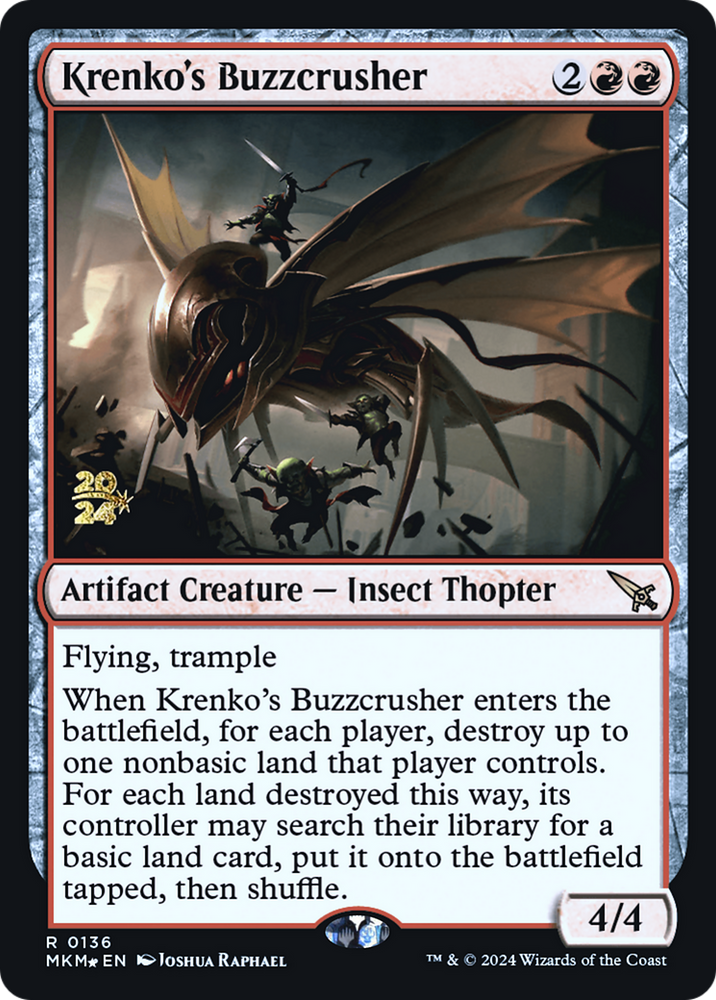 Krenko's Buzzcrusher [Murders at Karlov Manor Prerelease Promos] Magic: The Gathering