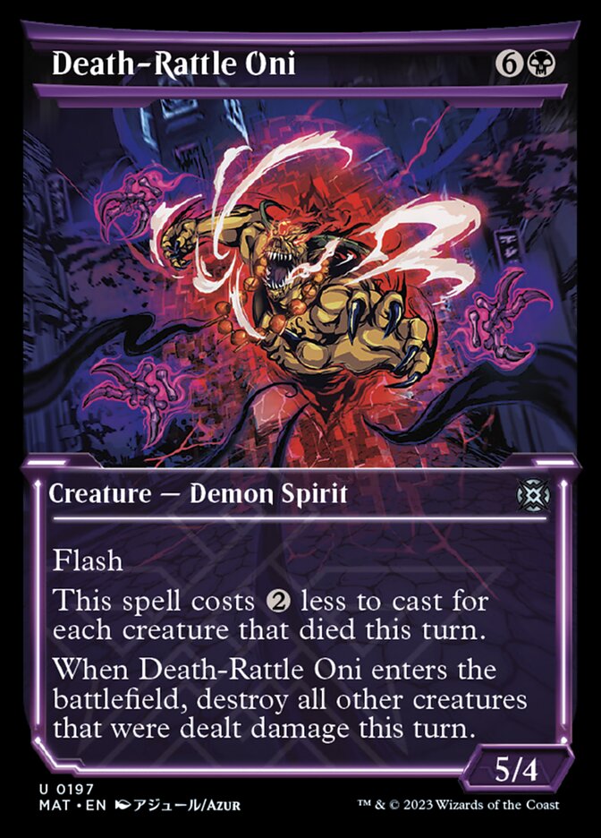 Death-Rattle Oni (Showcase Halo Foil) [March of the Machine: The Aftermath] Magic: The Gathering