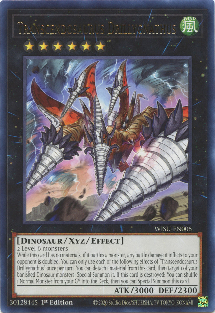 Transcendosaurus Drillygnathus [WISU-EN005] Rare - Yugioh Cards For Your TCG Needs!