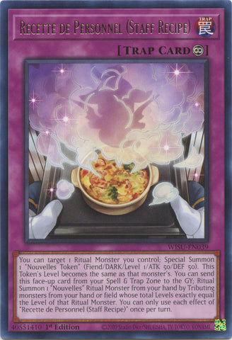 Recette de Personnel (Staff Recipe) [WISU-EN039] Rare - Yugioh Cards For Your TCG Needs!