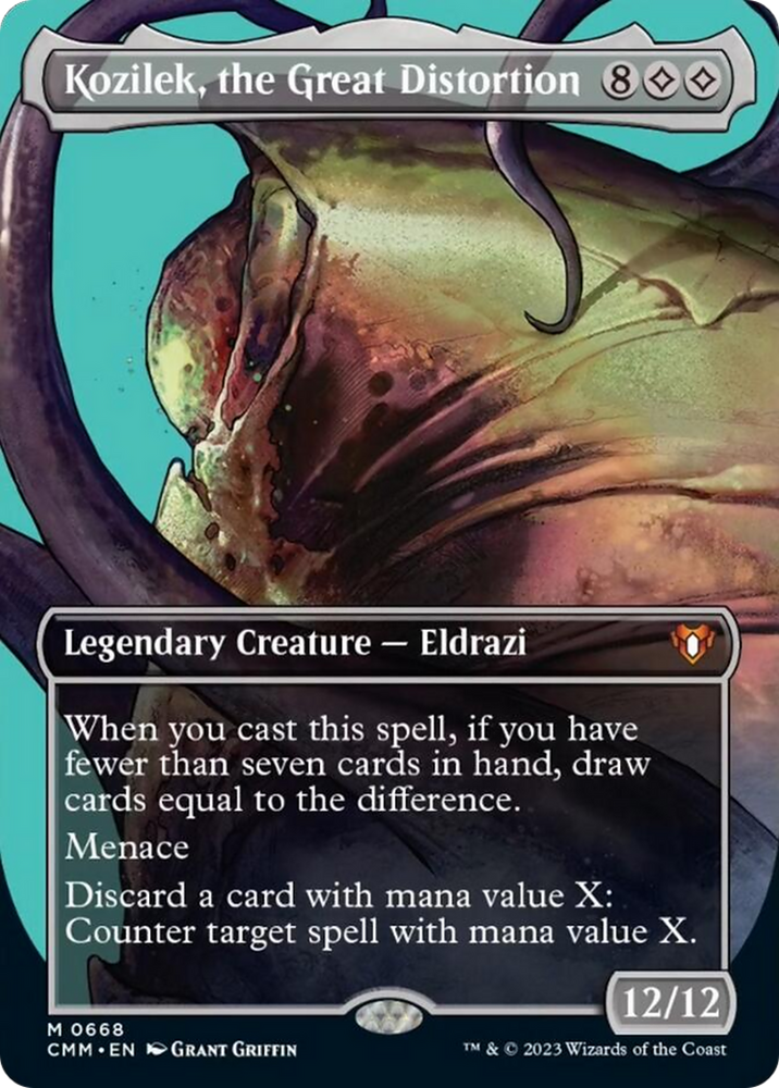 Kozilek, the Great Distortion (Borderless Profile) [Commander Masters] Magic: The Gathering
