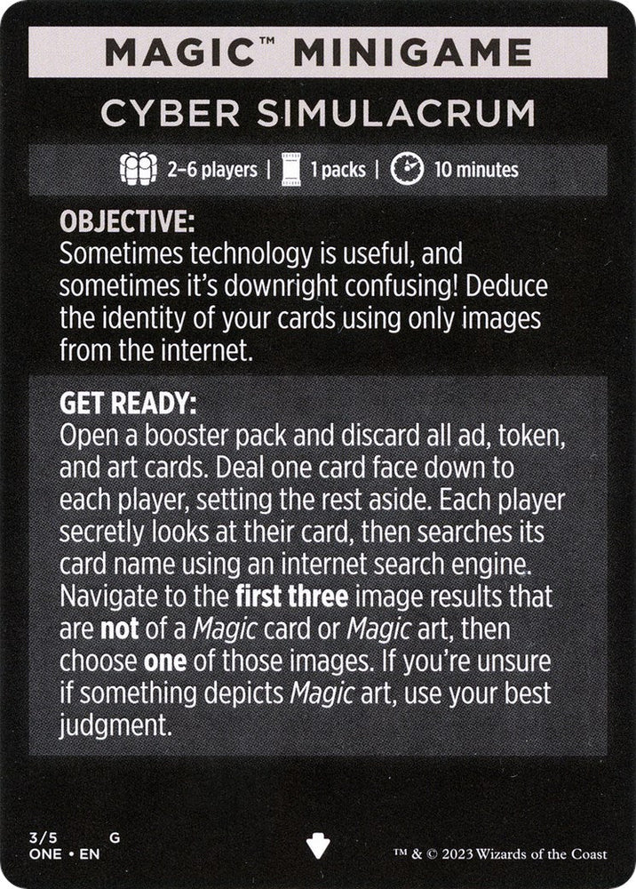 Cyber Simulacrum (Magic Minigame) [Phyrexia: All Will Be One Minigame] Magic: The Gathering