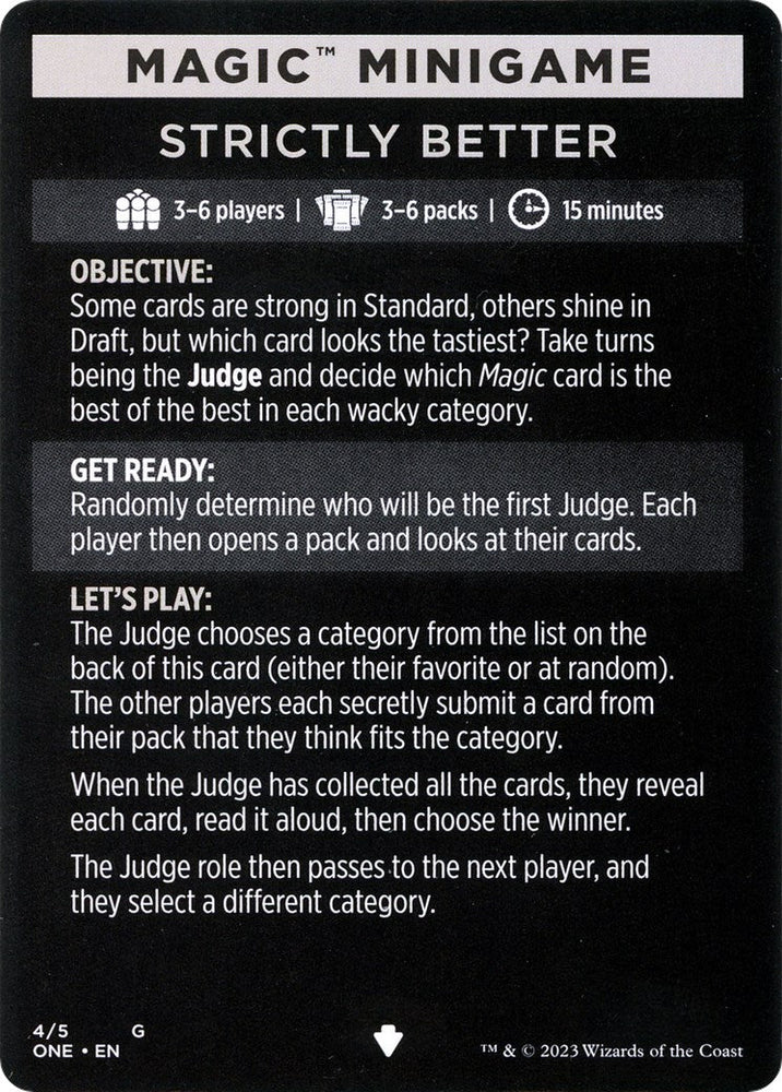 Strictly Better (Magic Minigame) [Phyrexia: All Will Be One Minigame] Magic: The Gathering
