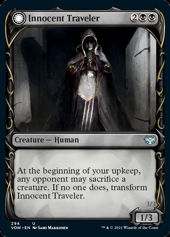 Innocent Traveler // Malicious Invader (Showcase Fang Frame) [Innistrad: Crimson Vow] Magic: The Gathering