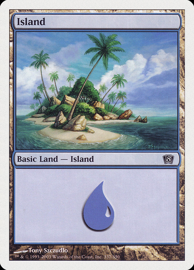 Island (337) [Eighth Edition] Magic: The Gathering