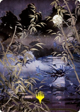 Swamp Art Card (Gold-Stamped Signature) [Kamigawa: Neon Dynasty Art Series] Magic: The Gathering
