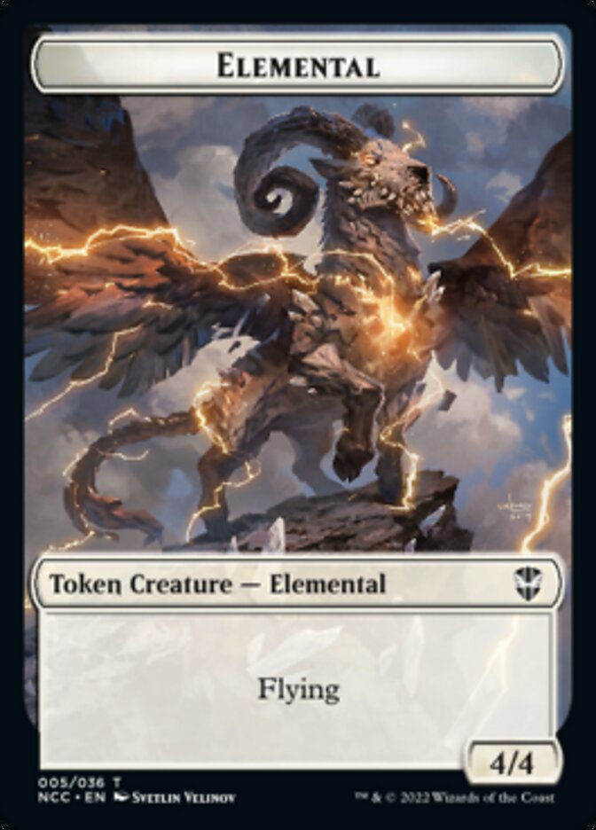 Clue // Elemental (005) Double-Sided Token [Streets of New Capenna Commander Tokens] Magic: The Gathering