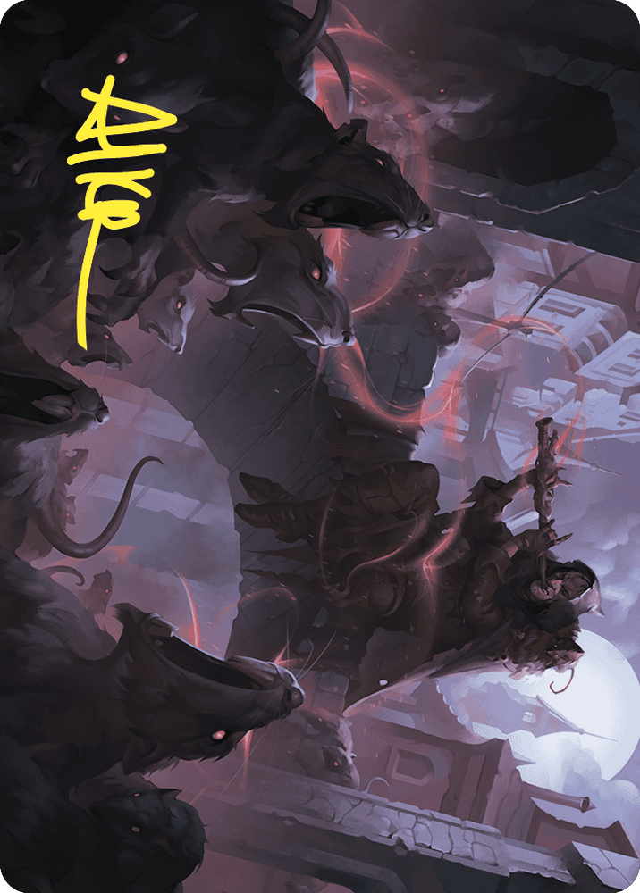 Gnawing Crescendo Art Card (Gold-Stamped Signature) [Wilds of Eldraine Art Series] Magic: The Gathering