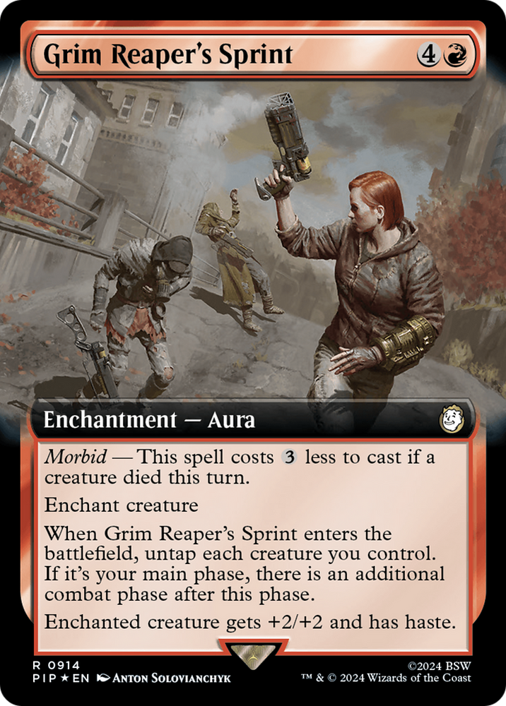 Grim Reaper's Sprint (Extended Art) (Surge Foil) [Fallout] Magic: The Gathering