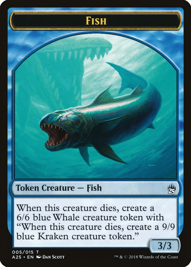 Fish // Kraken Double-Sided Token [Masters 25 Tokens] Magic: The Gathering