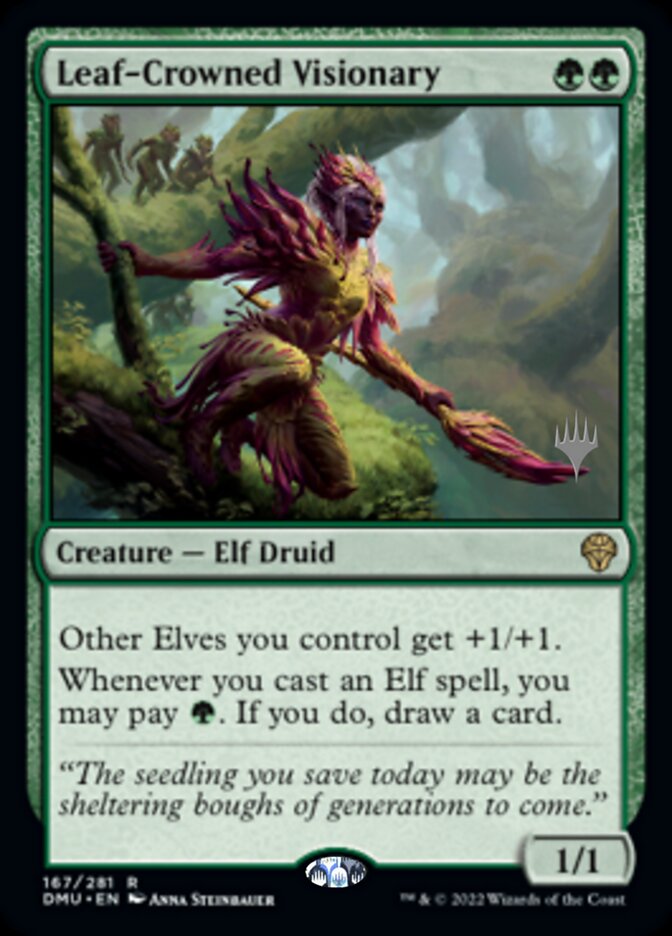 Leaf-Crowned Visionary (Promo Pack) [Dominaria United Promos] Magic: The Gathering